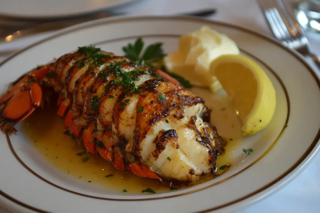 Plated lobster tail for a perfect lobster tail recipe