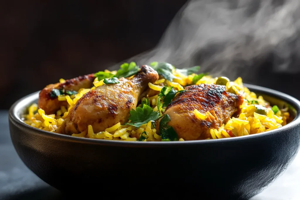 Comforting and flavorful chicken and yellow rice recipe